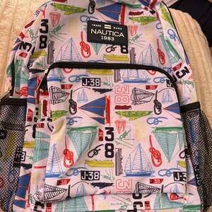 Nautica Kids 16" School Backpack featuring Colorful Sailboat Pattern
